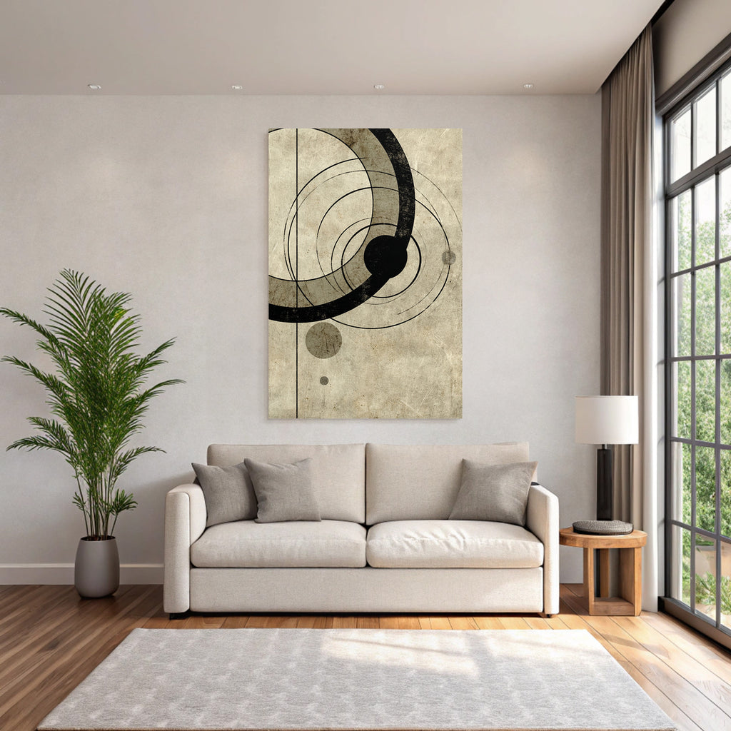 Abstrakte Kunst Mit Geometrischen Formen Auf Texturiertem Hintergrund