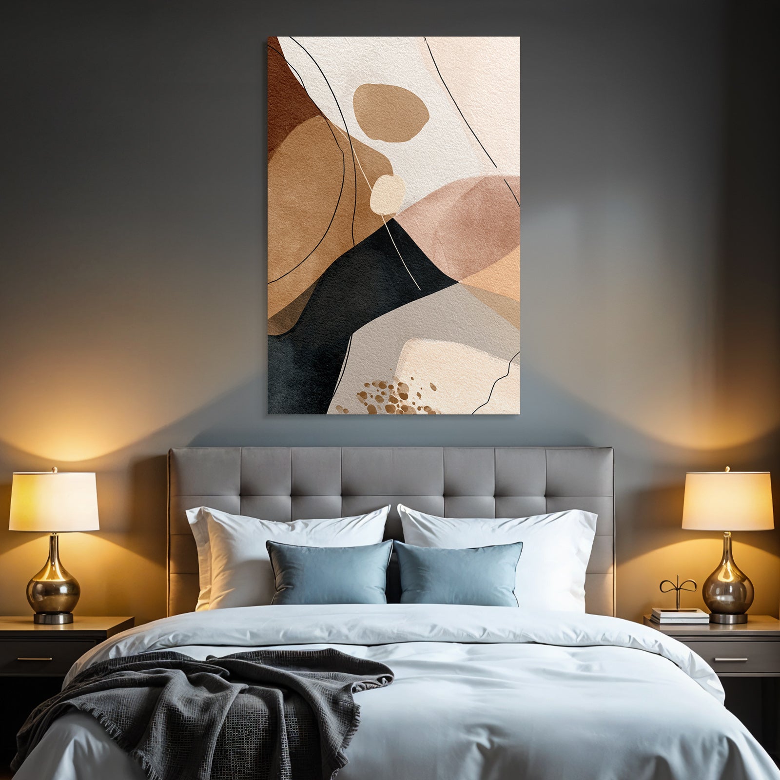 Abstrakte Kunst Organische Formen Erden Ton Weiche Linien Modern Grafikdesign