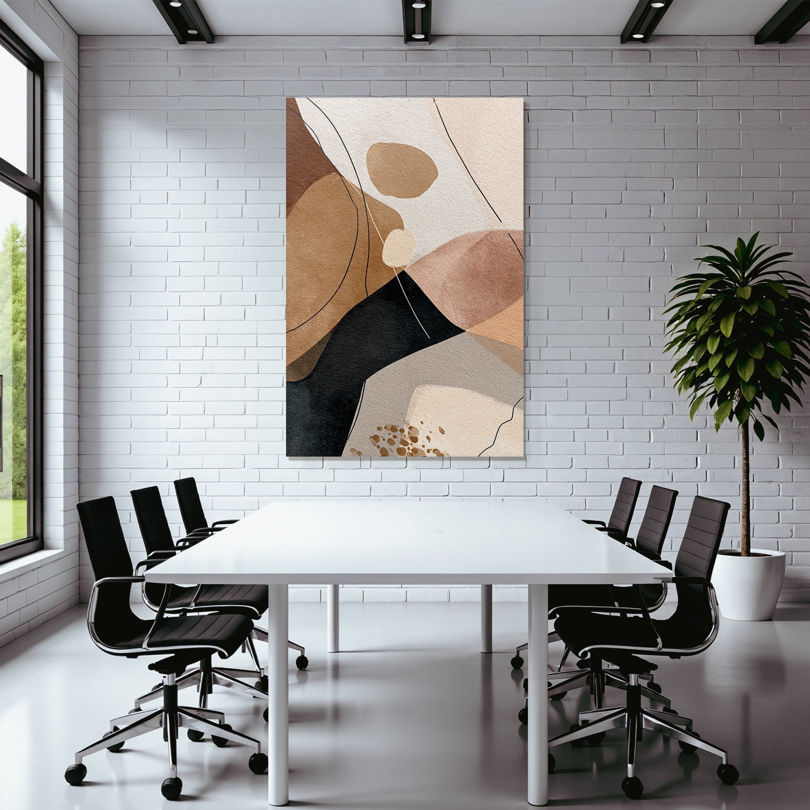 Abstrakte Kunst Organische Formen Erden Ton Weiche Linien Modern Grafikdesign