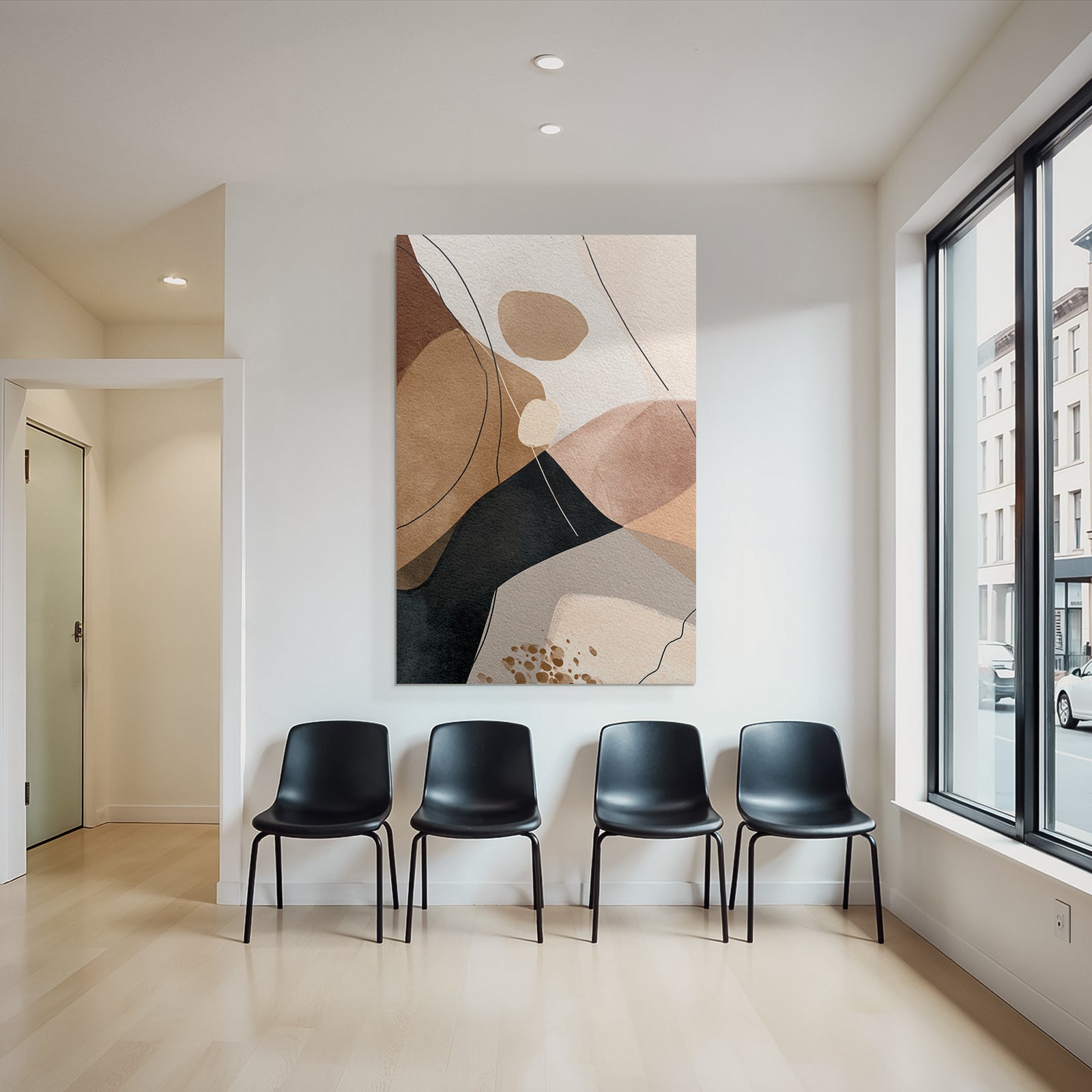 Abstrakte Kunst Organische Formen Erden Ton Weiche Linien Modern Grafikdesign