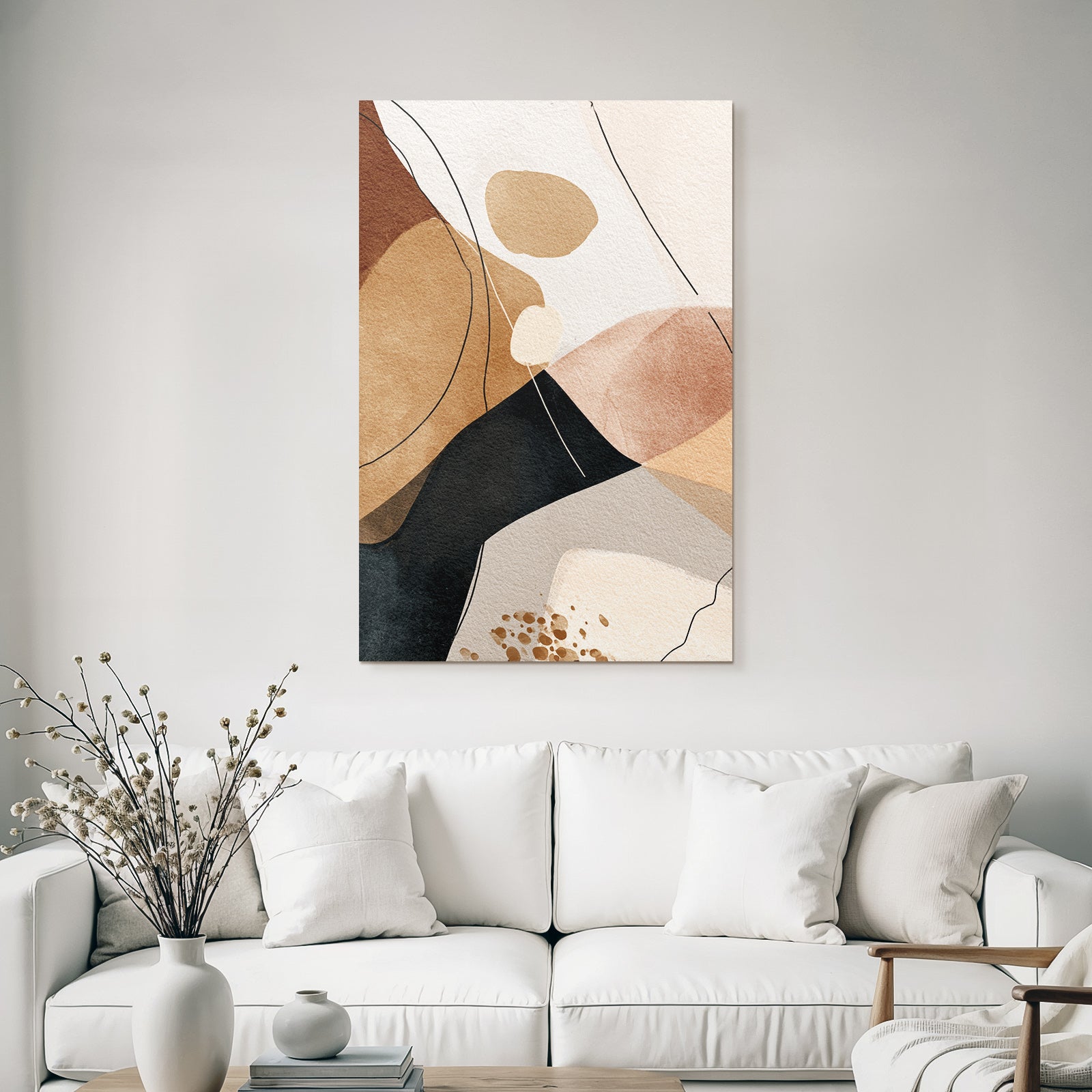 Abstrakte Kunst Organische Formen Erden Ton Weiche Linien Modern Grafikdesign