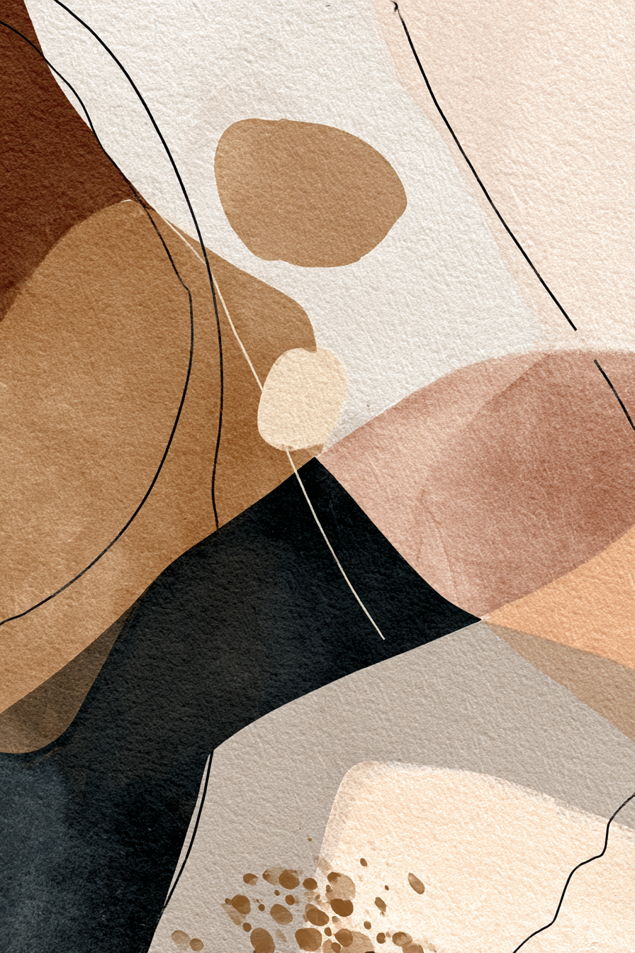 Abstrakte Kunst Organische Formen Erden Ton Weiche Linien Modern Grafikdesign | Fine Art und Malerei | Kunstgattungen