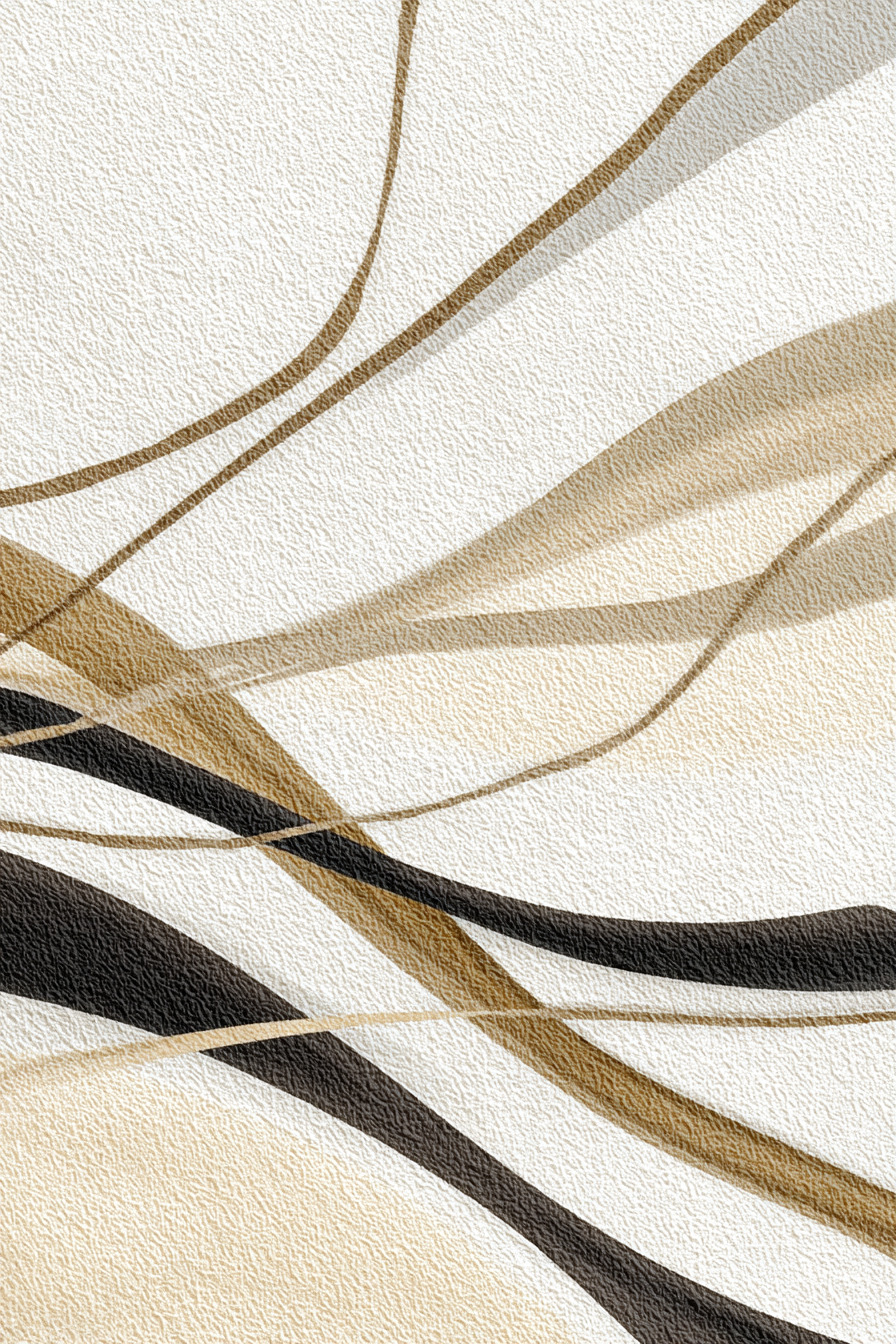 Abstraktes Design Fliessende Linien Beige Braun Schwarz Weisser Hintergrund | Fine Art und Malerei | Kunstgattungen
