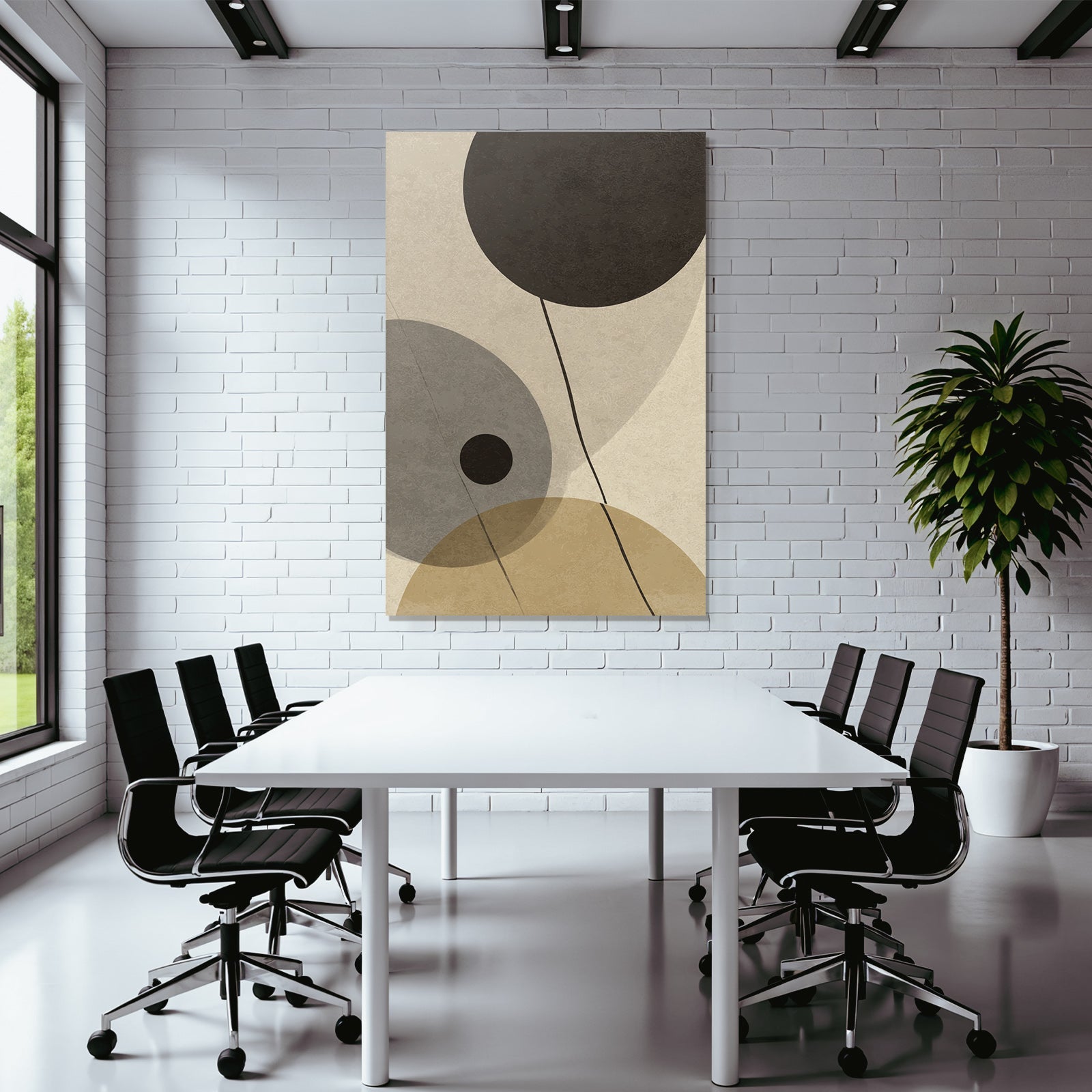 Abstraktes Design Geometrische Formen Schwarz Grau Beige