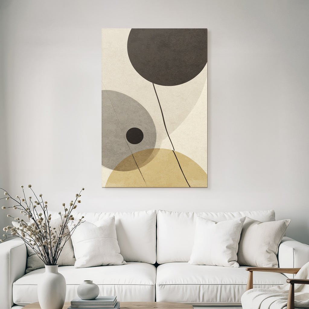Abstraktes Design Geometrische Formen Schwarz Grau Beige