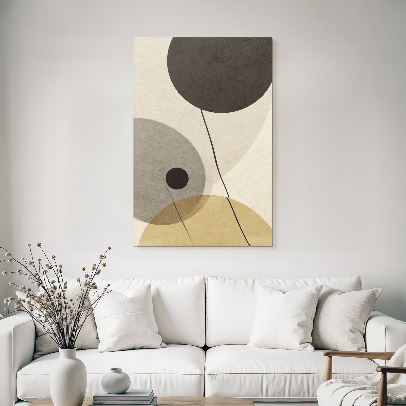 Abstraktes Design Geometrische Formen Schwarz Grau Beige