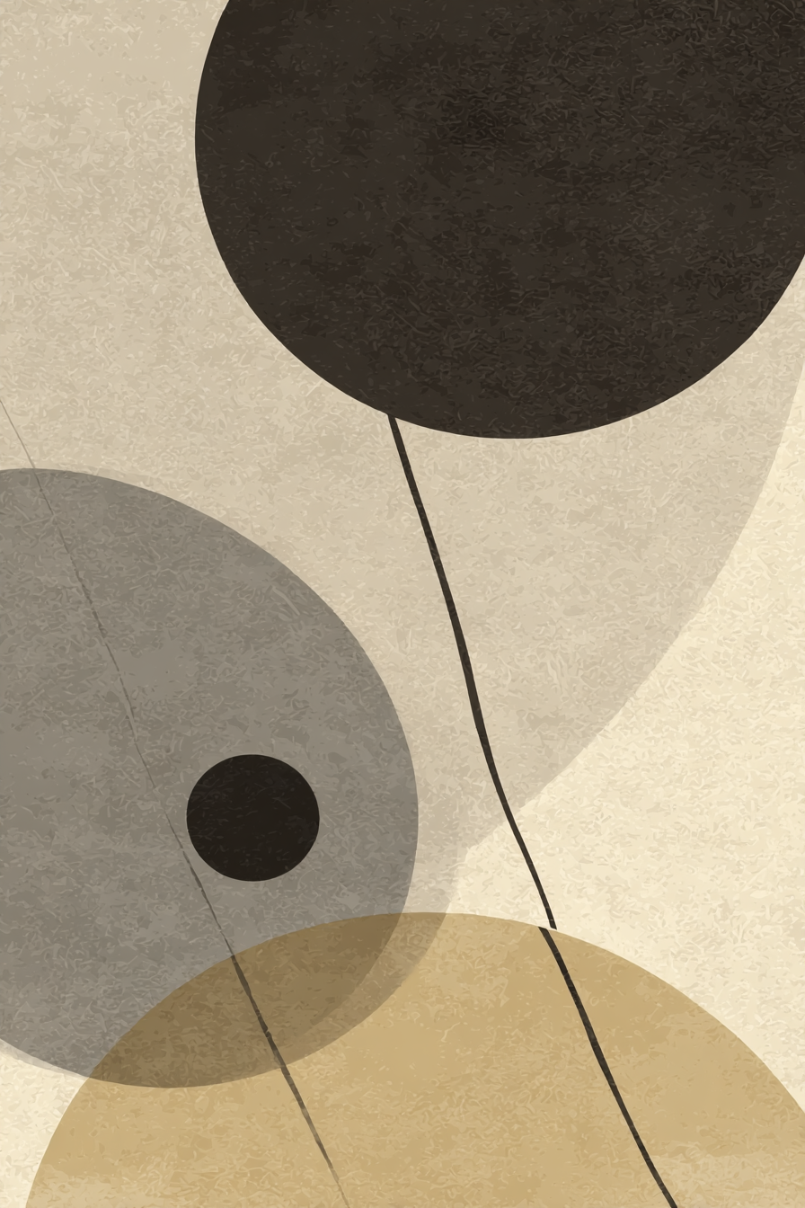 Abstraktes Design Geometrische Formen Schwarz Grau Beige | Fine Art und Malerei | Kunstgattungen