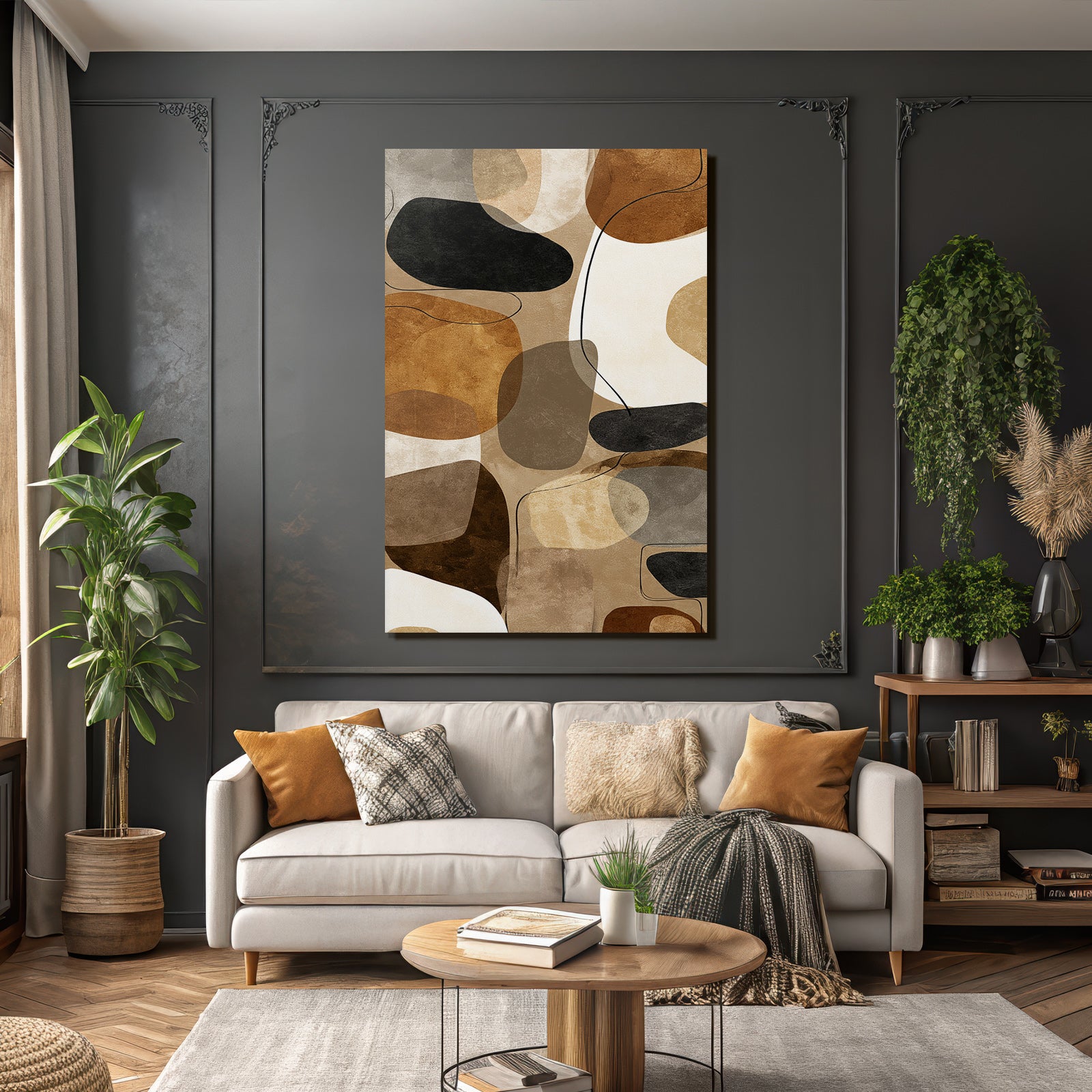 Abstraktes Design Organische Formen Moderne Kunst Beruhigende Farben