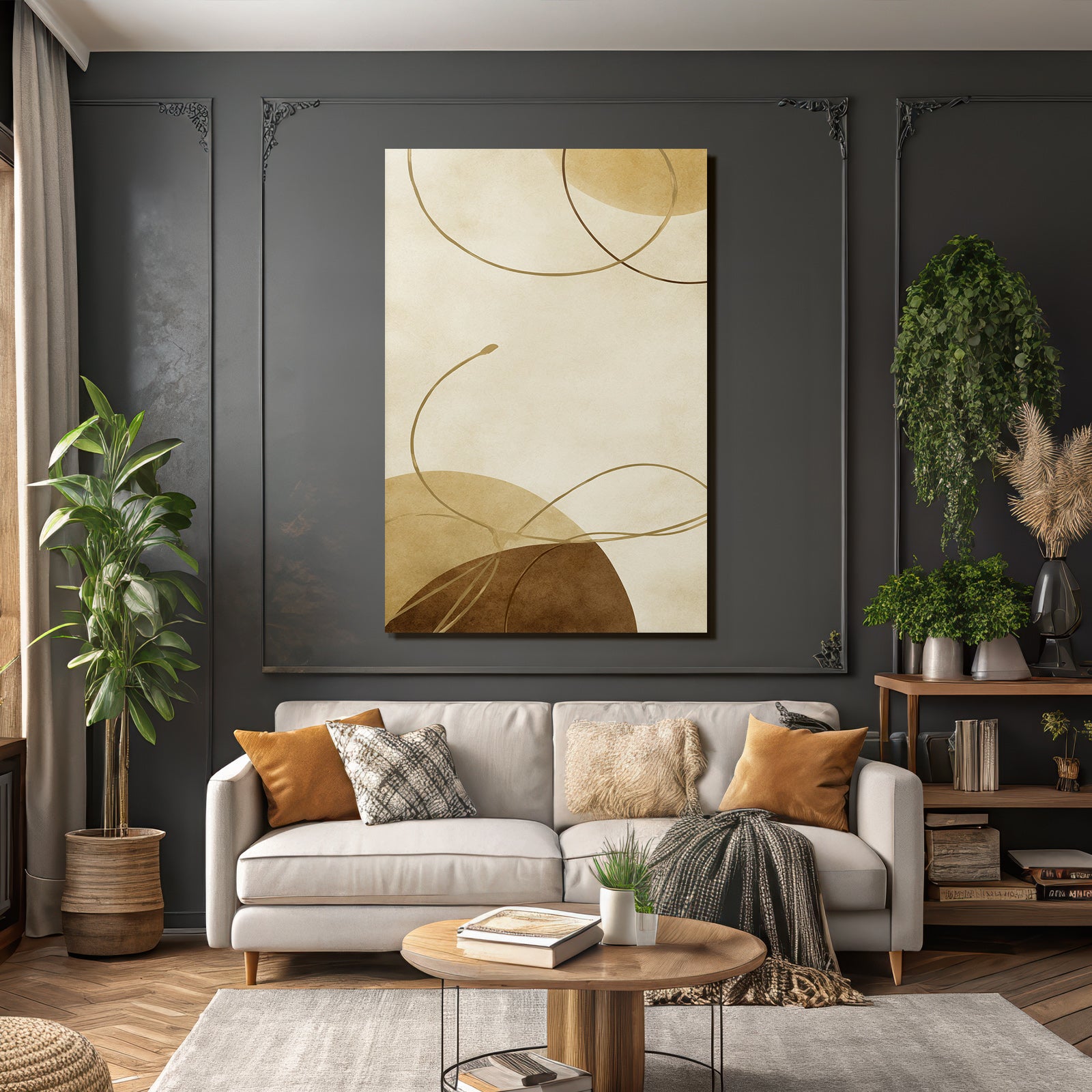 Abstraktes Design Organische Formen Warme Farben Muster