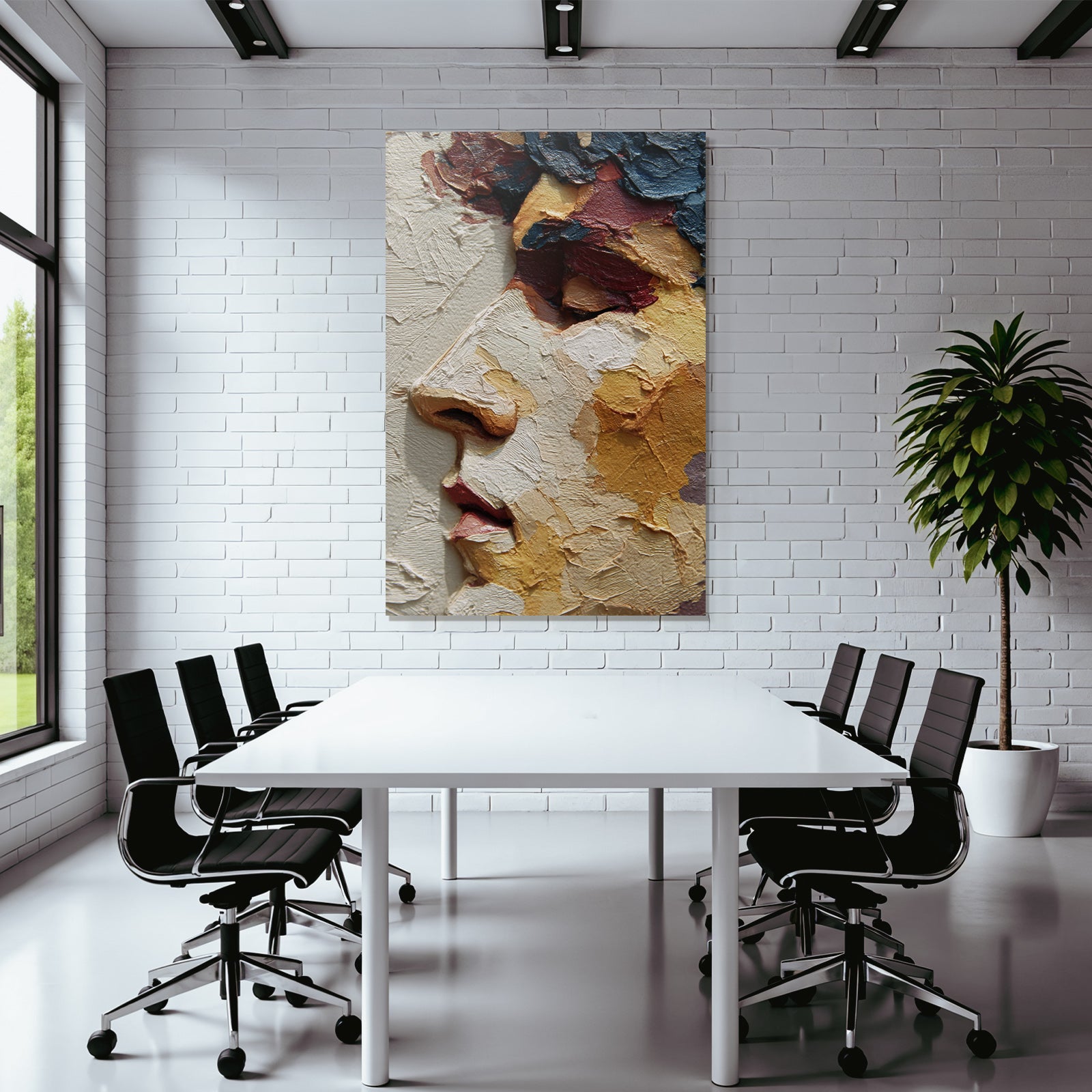 Abwstrakte Face Mit Reichen Farben Und Texturen