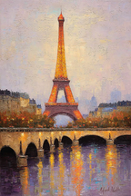 Eiffelturm Im Goldenen Schein Dusk Impressionistisch | Fine Art und Malerei | Kunstgattungen