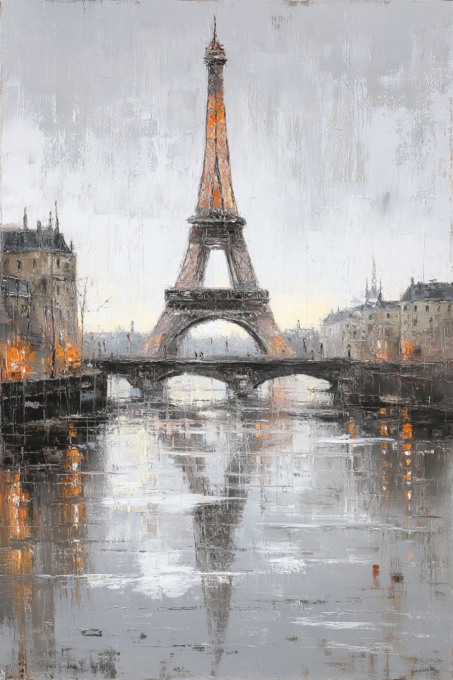 Eiffelturm Reflection Abend Stimmung | Fine Art und Malerei | Kunstgattungen