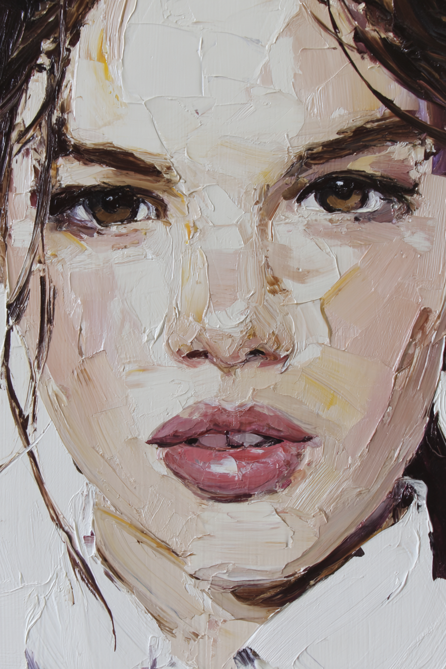 Gemaelde Portrait Nahaufnahme Ausdrucksvoll Semi Abstrakt | Fine Art und Malerei | Kunstgattungen