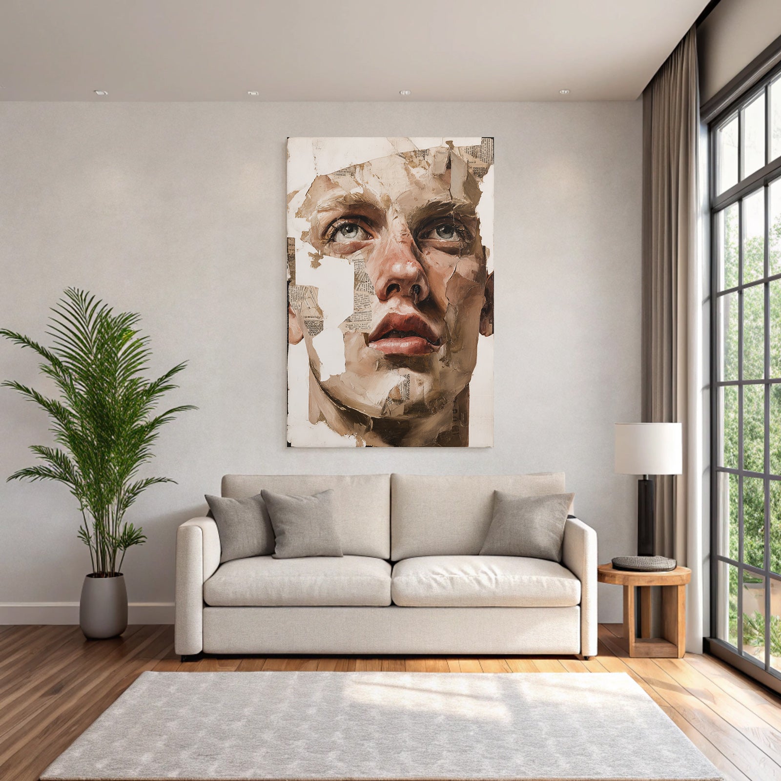 Gemischte Media Portraet Menschliches Gesicht Collage Kunst