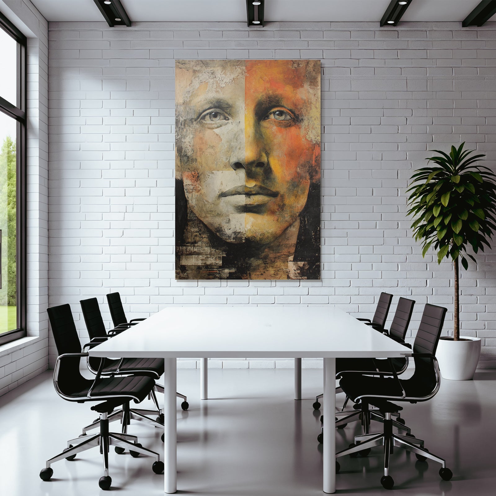 Kuenstlerische Darstellung Eines Faces Mit Contrastreichem Design