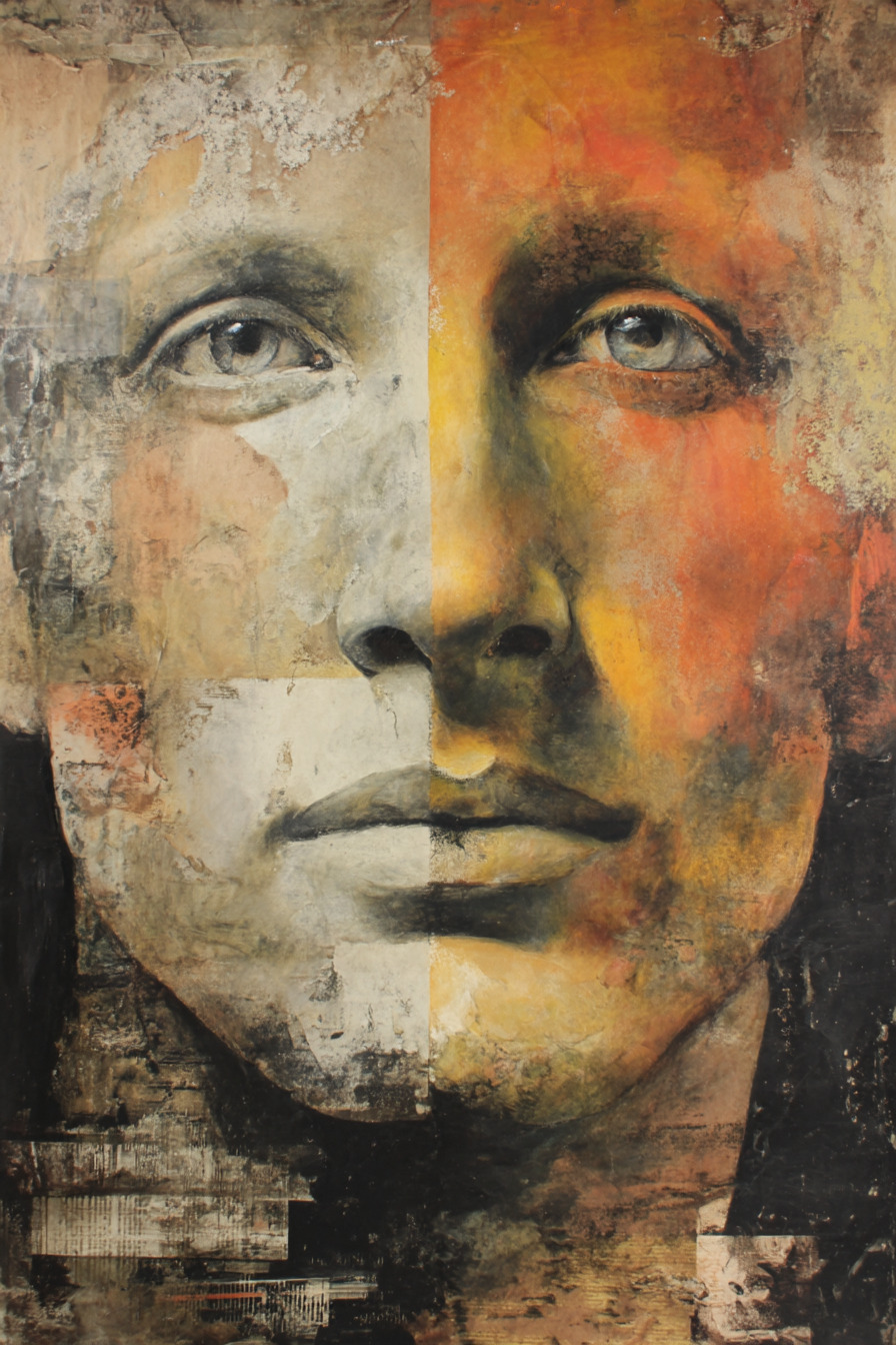 Kuenstlerische Darstellung Eines Faces Mit Contrastreichem Design | Fine Art und Malerei | Kunstgattungen
