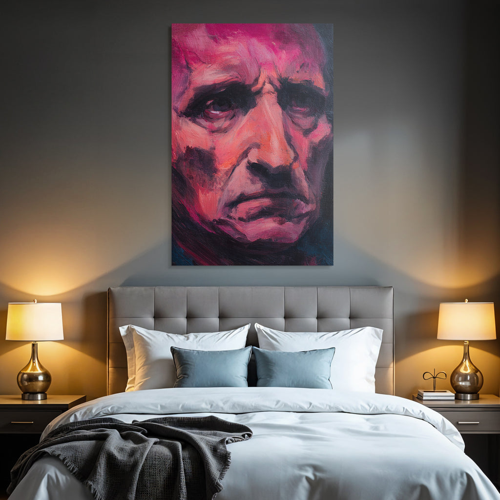 Mannes Ganznah Intensiver Ausdruck Aquarell Malerei