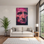 Mannes Ganznah Intensiver Ausdruck Aquarell Malerei