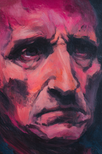 Mannes Ganznah Intensiver Ausdruck Aquarell Malerei | Fine Art und Malerei | Kunstgattungen