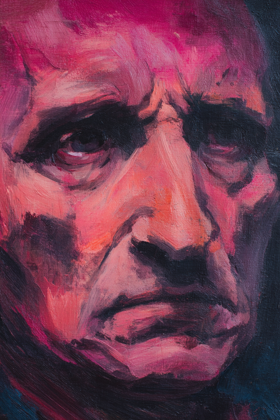 Mannes Ganznah Intensiver Ausdruck Aquarell Malerei | Fine Art und Malerei | Kunstgattungen