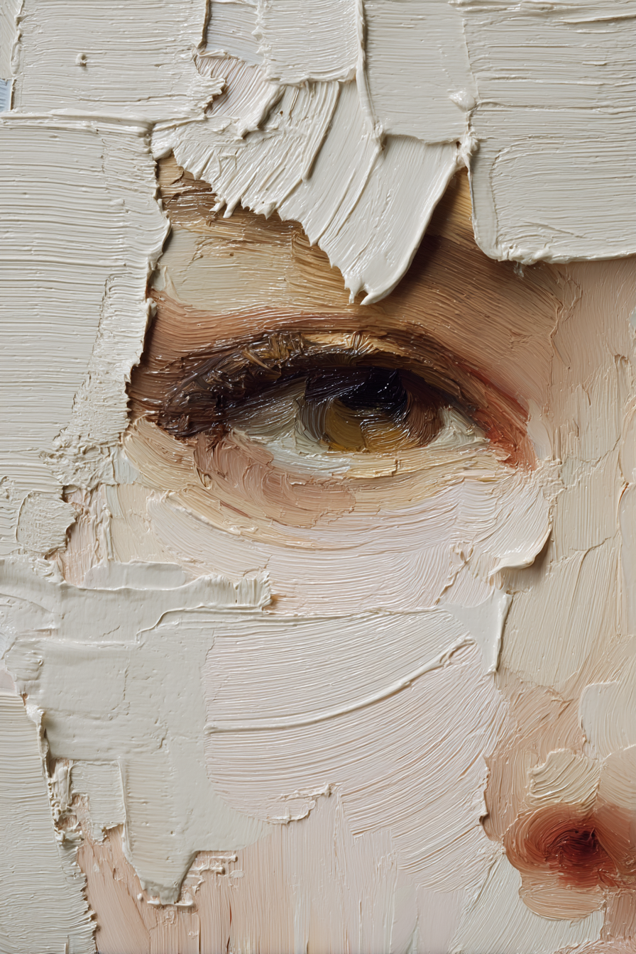 Menschliches Auge In Abstrakter Malerischer Stil Mit Strukturiertem Pinselstrich | Fine Art und Malerei | Kunstgattungen