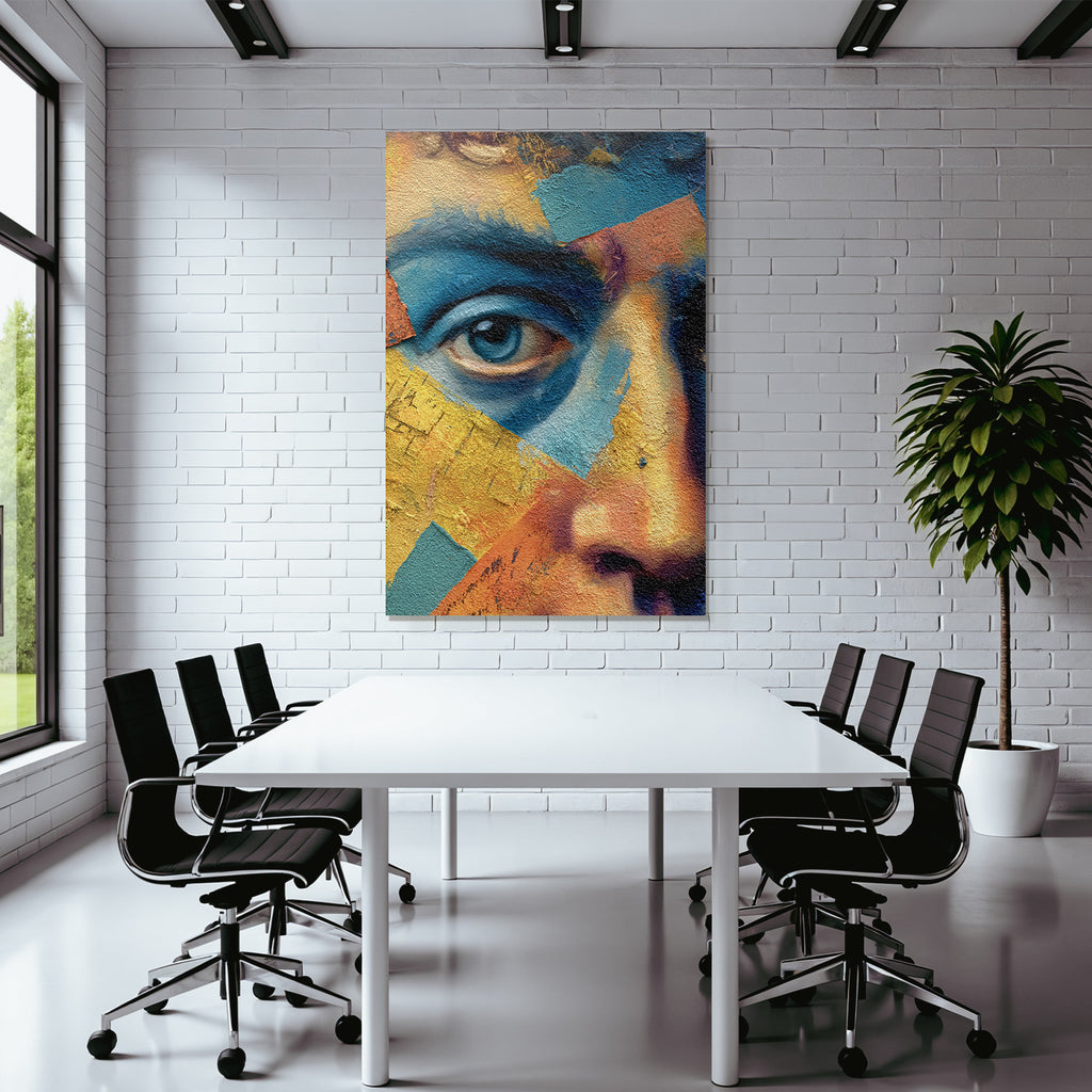 Nahaufnahme Kuenstlerische Darstellung Eines Gesichts Mit Augen Fokus