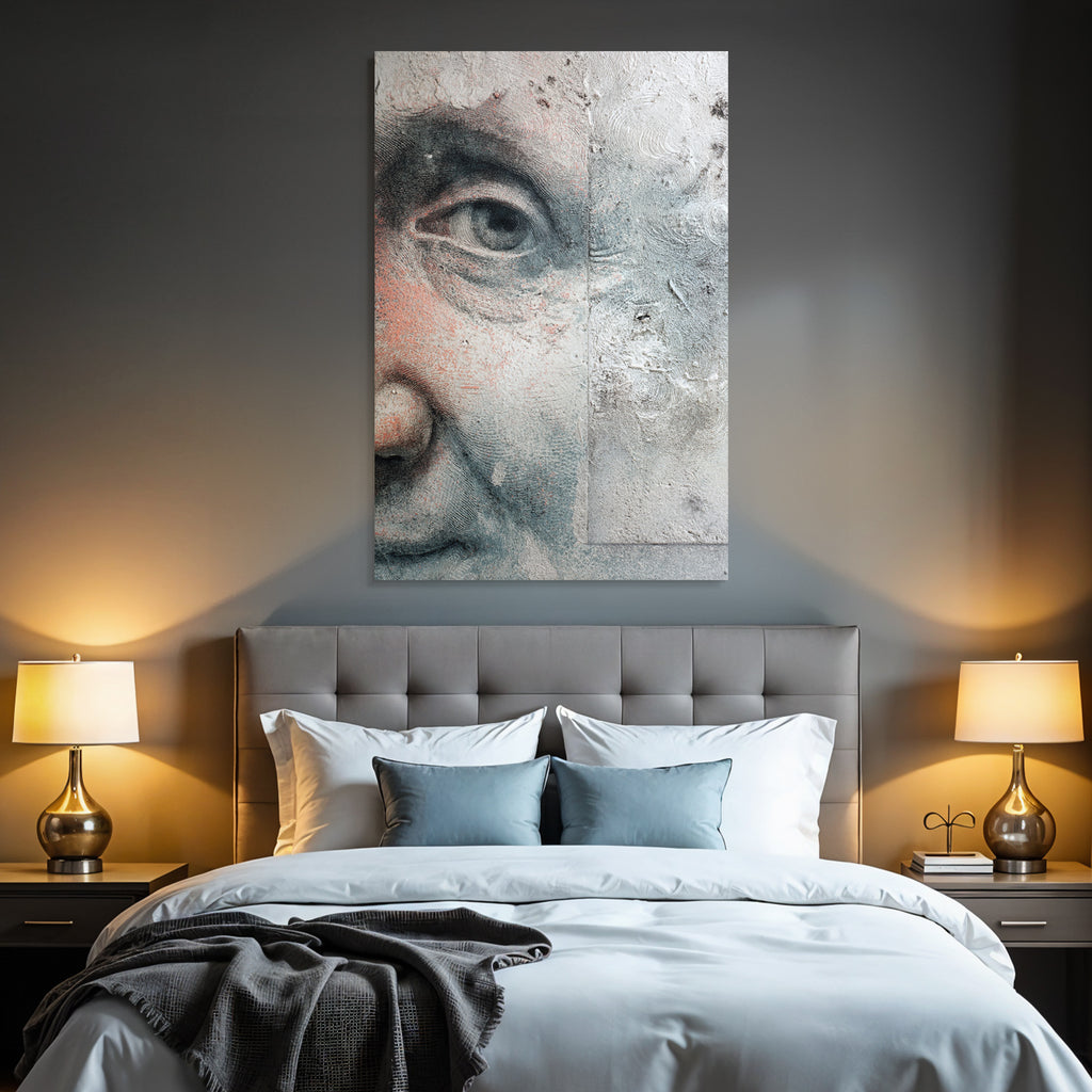 Nahaufnahme Kunstwerk Des Faces Mit Texturen Und Farben