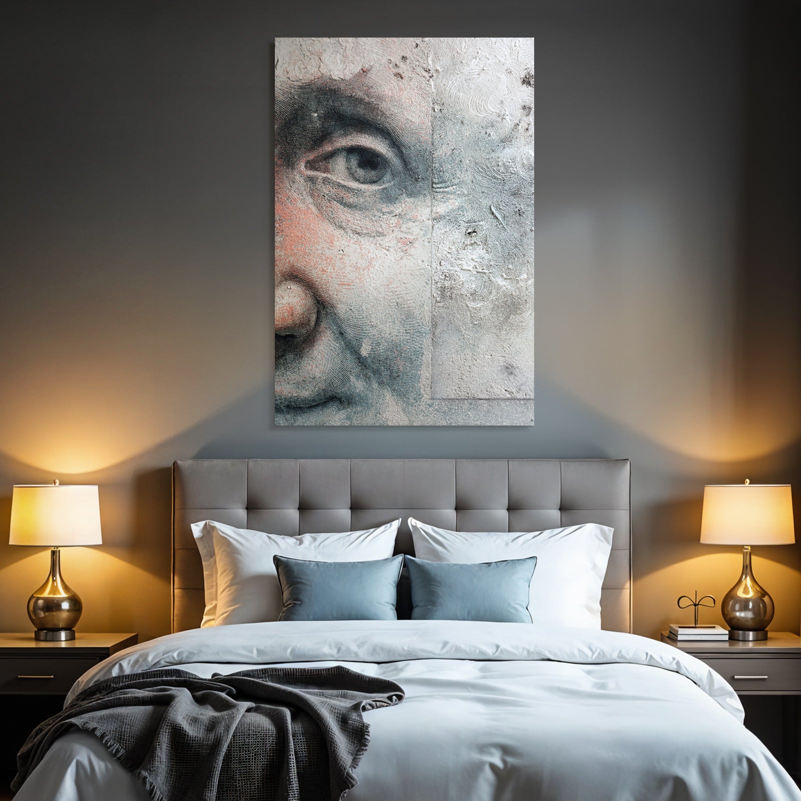Nahaufnahme Kunstwerk Des Faces Mit Texturen Und Farben