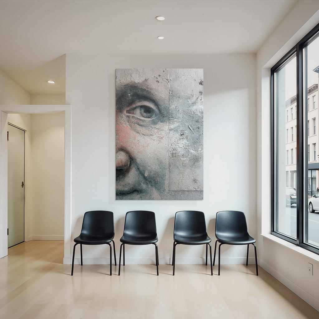 Nahaufnahme Kunstwerk Des Faces Mit Texturen Und Farben