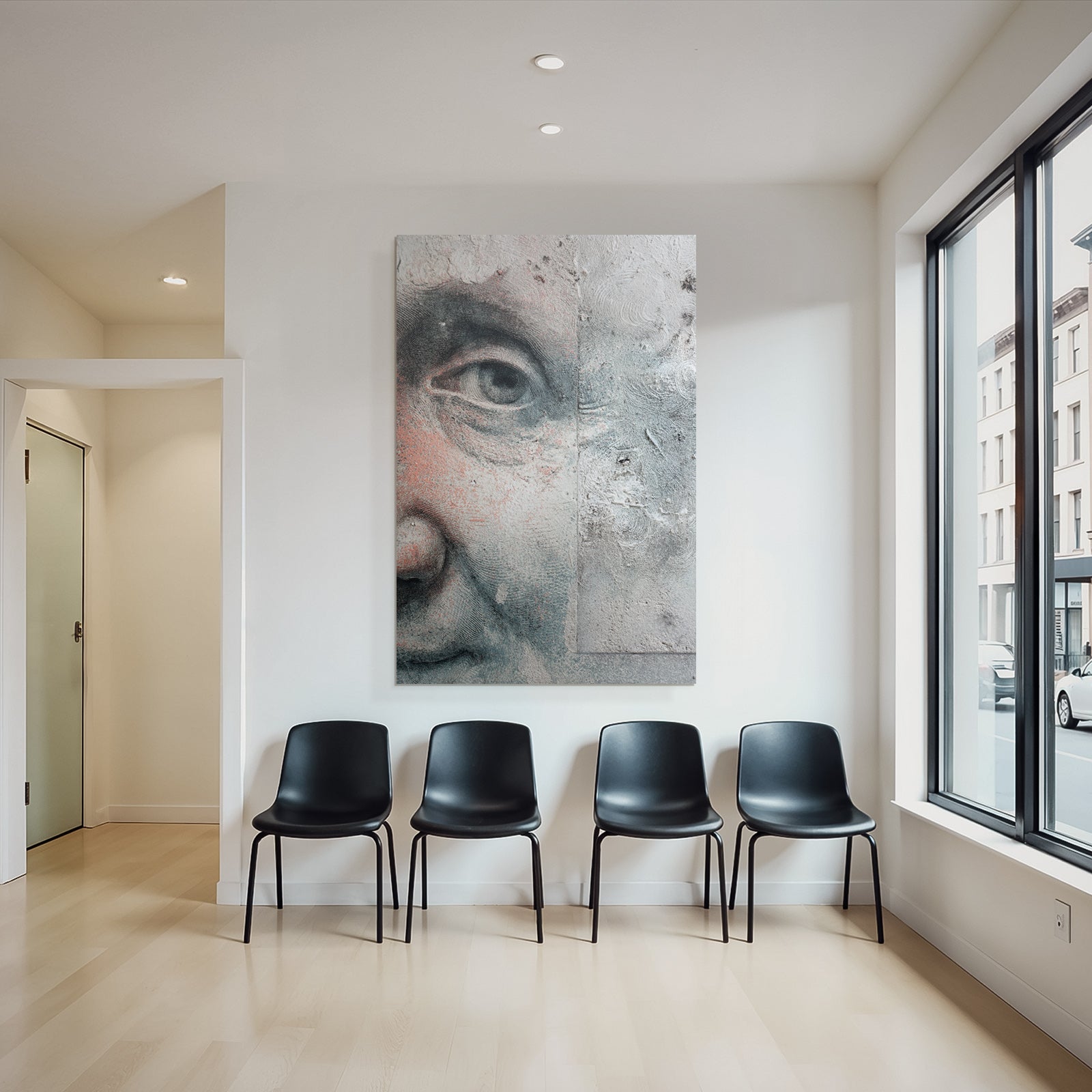 Nahaufnahme Kunstwerk Des Faces Mit Texturen Und Farben