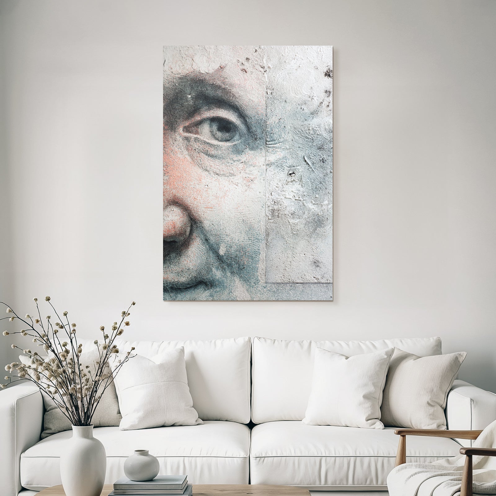 Nahaufnahme Kunstwerk Des Faces Mit Texturen Und Farben