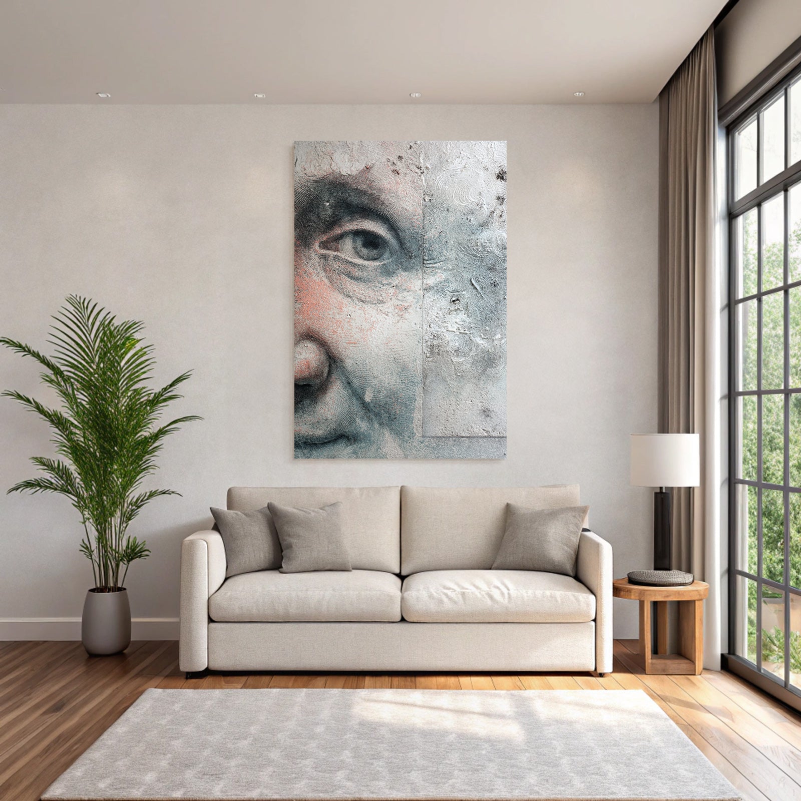 Nahaufnahme Kunstwerk Des Faces Mit Texturen Und Farben