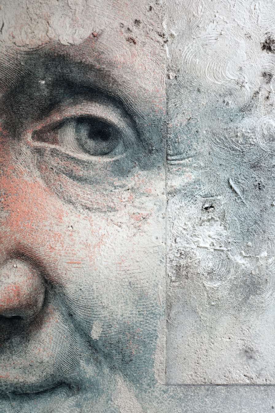 Nahaufnahme Kunstwerk Des Faces Mit Texturen Und Farben | Fine Art und Malerei | Kunstgattungen