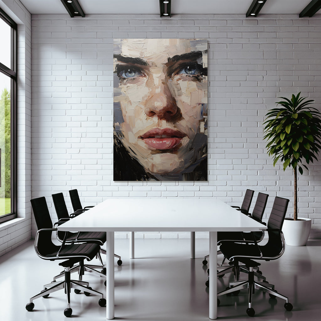 Nahaufnahme Portrait Mit Ausdrucksvoller Pinselfuehrung