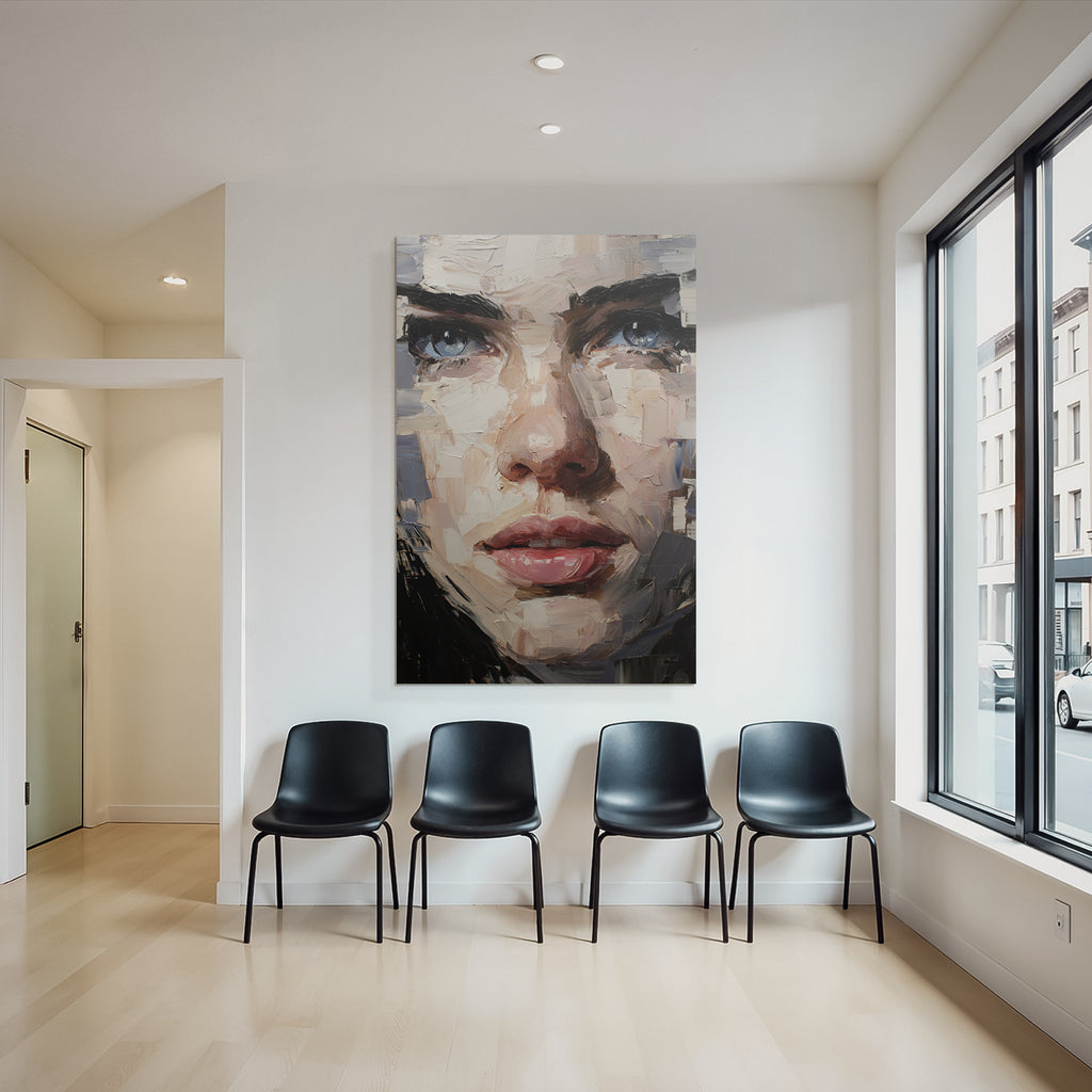 Nahaufnahme Portrait Mit Ausdrucksvoller Pinselfuehrung