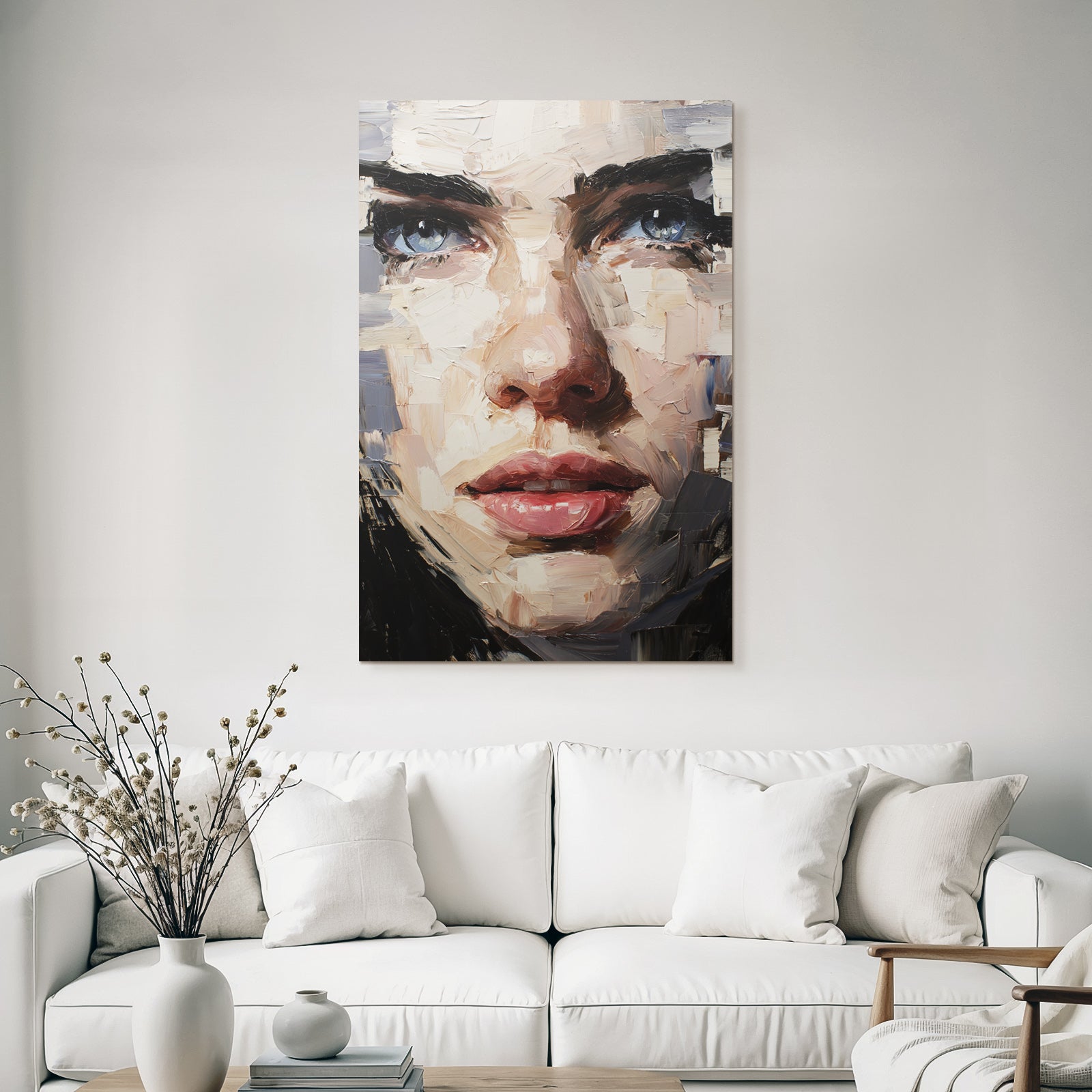 Nahaufnahme Portrait Mit Ausdrucksvoller Pinselfuehrung