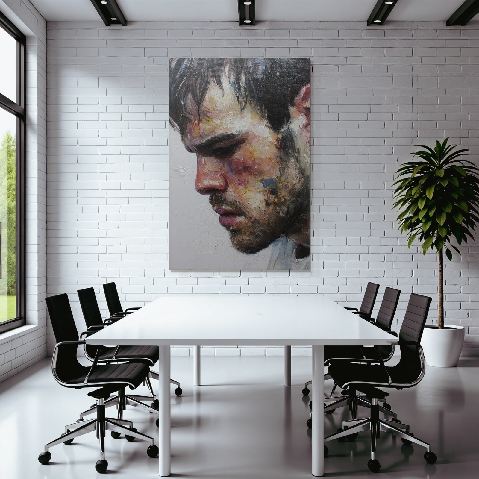 Portraet Engesicht Profil Detailierte Merkmale Komplexe Farbe Texture