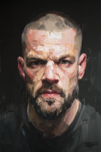 Portrait Mit Intensivem Ausdruck Person Mit Kurzem Haar Und Bart | Fine Art und Malerei | Kunstgattungen