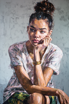 Portrait Schmerzhafter Menschen In Nachdenklicher Pose | Fine Art und Malerei | Kunstgattungen