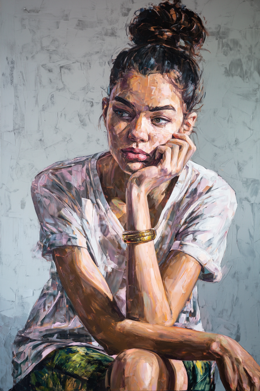 Portrait Schmerzhafter Menschen In Nachdenklicher Pose | Fine Art und Malerei | Kunstgattungen