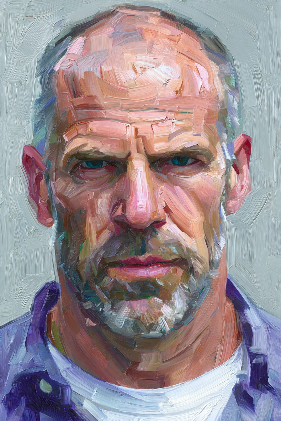 Rugged Mann Portrait Oelmalerei Kunstwerk | Fine Art und Malerei | Kunstgattungen