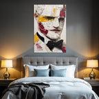 Stylisierte Portraet Mit Bow Tie In Bunten Farben Und Abstrakter Stil