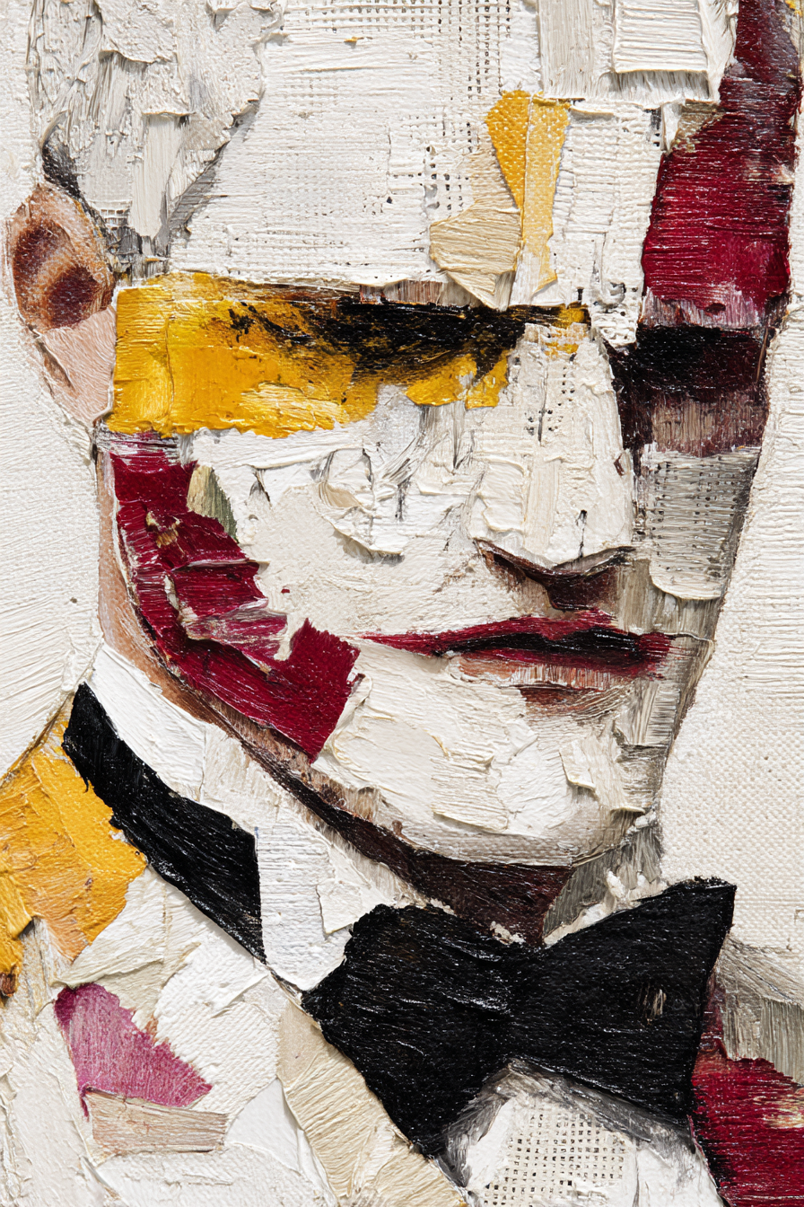 Stylisierte Portraet Mit Bow Tie In Bunten Farben Und Abstrakter Stil | Fine Art und Malerei | Kunstgattungen