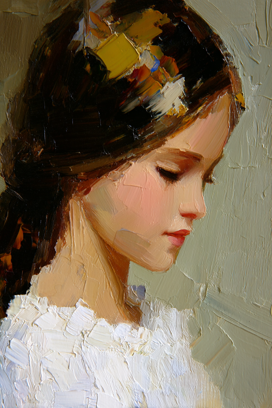 Weibliche Figuren Profil Gemalde Contmplative Stimmung | Fine Art und Malerei | Kunstgattungen