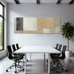 Abstracte Kunst Beige Grau Und Weiss Rechteckige Formen
