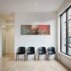 Abstractes Portraet Reflektierende Person Mit Reichem Hintergrund