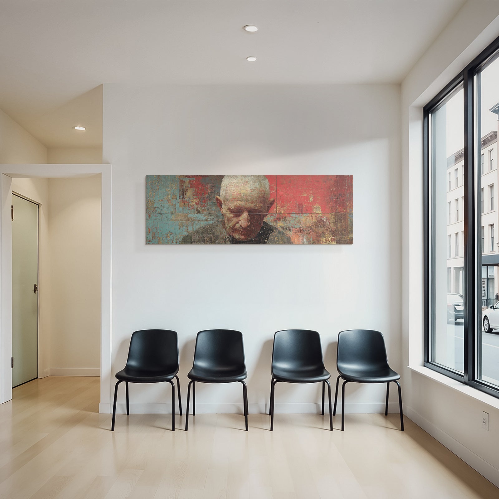 Abstractes Portraet Reflektierende Person Mit Reichem Hintergrund