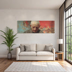 Abstractes Portraet Reflektierende Person Mit Reichem Hintergrund