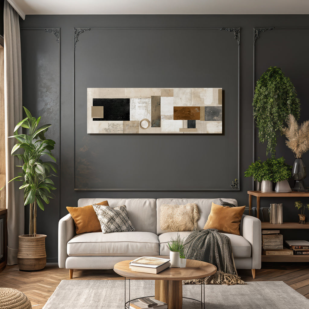 Abstrakte Geometrische Kunst Mit Neutrale Farben