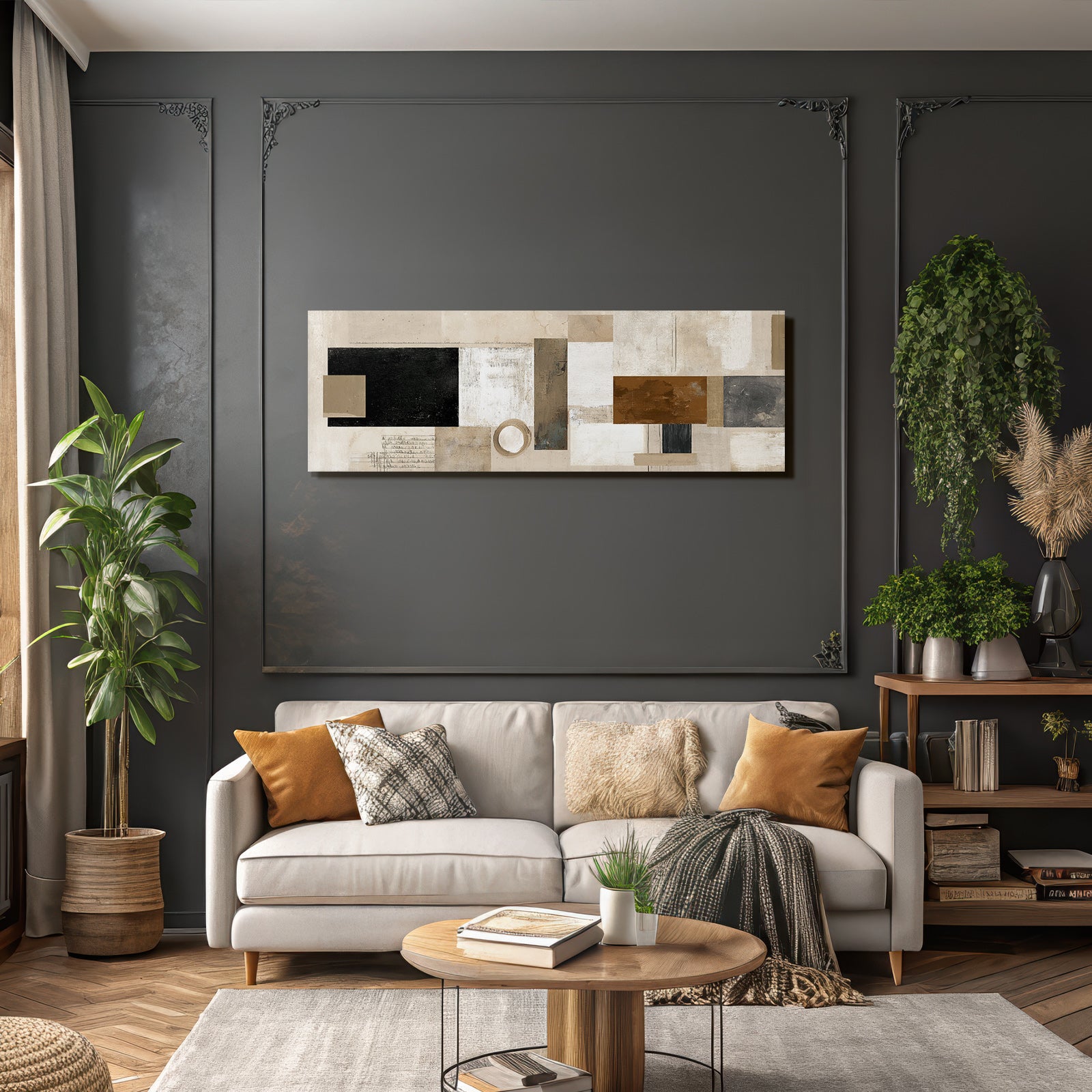 Abstrakte Geometrische Kunst Mit Neutrale Farben